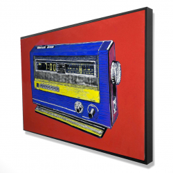Framed 24 x 36 - 3D - Retro radio alarm
