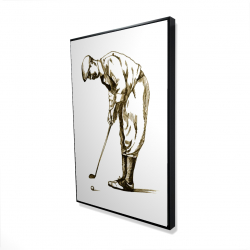Illustration of a concentrated golfer