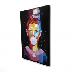 Colorful audrey hepburn portrait with bubblegum