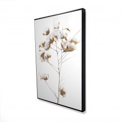 Framed 24 x 36 - 3D - Cotton flowers branch