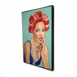 Pin up girl with curlers