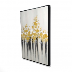 Framed 24 x 36 - 3D - Abstract gold flowers 