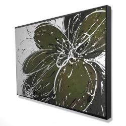 Framed 24 x 36 - 3D - Green flower with splash outline