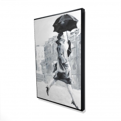 Framed 24 x 36 - 3D - Woman in the rain