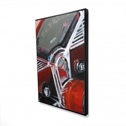 Vintage red car dashboard