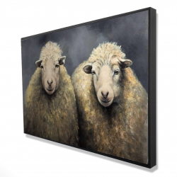 Framed 24 x 36 - 3D - Wool sheeps