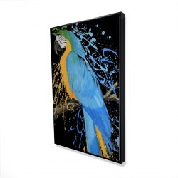 Framed 24 x 36 - 3D - Blue macaw parrot