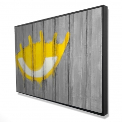 Yellow eye graffiti on a container