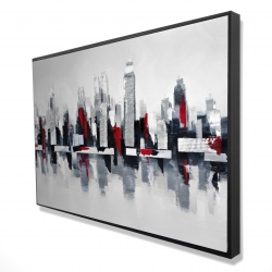 Paysage urbain gris et rouge