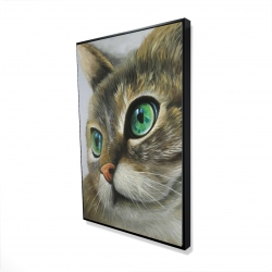 Framed 24 x 36 - 3D - Peaceful cat portrait