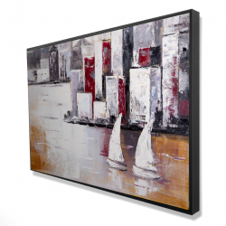 Sailboats and urban city
