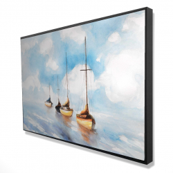 Framed 24 x 36 - 3D - Sailboats in the sea
