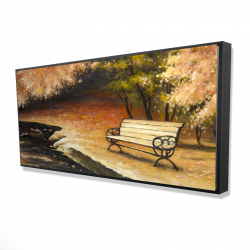 Park bench by fall