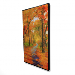 Framed 24 x 48 - 3D - Autumn trail in the forest