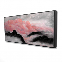 Framed 24 x 48 - 3D - Gray and pink clouds