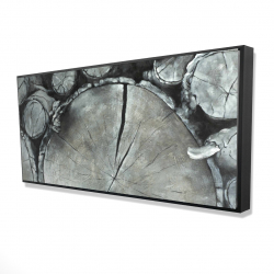 Encadré 24 x 48 - 3D - Bûches de bois empilées