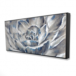 Framed 24 x 48 - 3D - Gray and blue flower