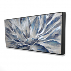 Framed 24 x 48 - 3D - Blue and gray flower