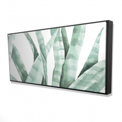Framed 24 x 48 - 3D - Watercolor striped desert plant