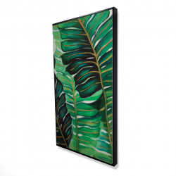 Framed 24 x 48 - 3D - Several exotic plant leaves
