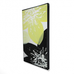 Framed 24 x 48 - 3D - Yellow flowers with white center
