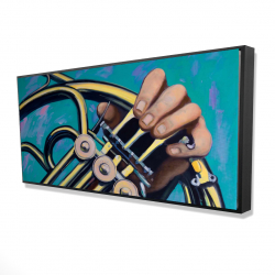 Framed 24 x 48 - 3D - Musician with french horn