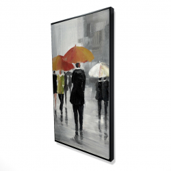 Street scene with umbrellas