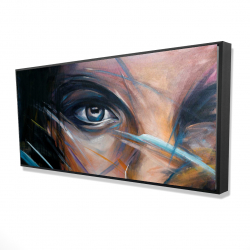 Framed 24 x 48 - 3D - Colorful woman face