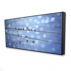 Oiseaux sur ciel bleu scintillant