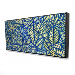 Motif de feuilles bleues