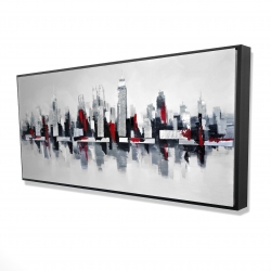 Paysage urbain gris et rouge