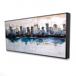 Abstract city with reflection on water