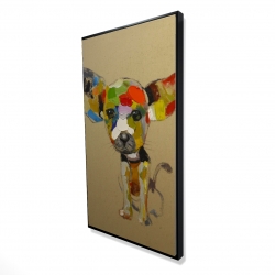 Framed 24 x 48 - 3D - Abstract colorful chihuahua