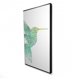 Framed 24 x 48 - 3D - Geometric hummingbird