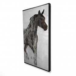 Framed 24 x 48 - 3D - Abstract brown horse
