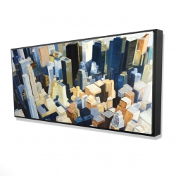 Framed 24 x 48 - 3D - Manhattan view of the empire state building