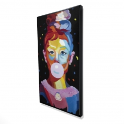 Colorful audrey hepburn portrait with bubblegum