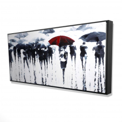 Silhouettes abstraites sous la pluie