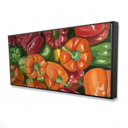 Framed 24 x 48 - 3D - A lot of peppers