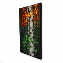 Framed 24 x 48 - 3D - Birch with two-tone leaves