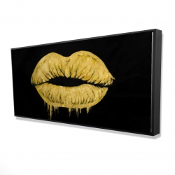 Framed 24 x 48 - 3D - Golden lips