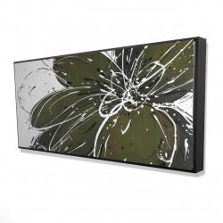 Framed 24 x 48 - 3D - Green flower with splash outline