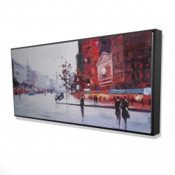 Black and red street scene