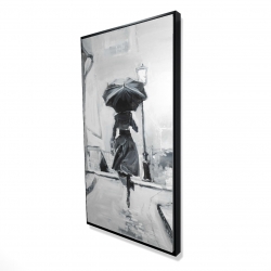 Woman running in the rain