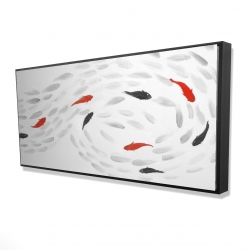 Framed 24 x 48 - 3D - Swimming fish swirl