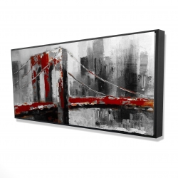Abstract and red brooklyn bridge