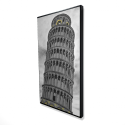 Framed 24 x 48 - 3D - Tower of pisa in italy