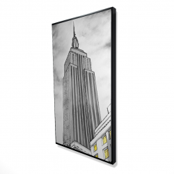 Framed 24 x 48 - 3D - Outline of empire state building