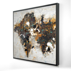 Abstract world map with typography