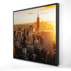 Framed 36 x 36 - 3D - New york city at sunset